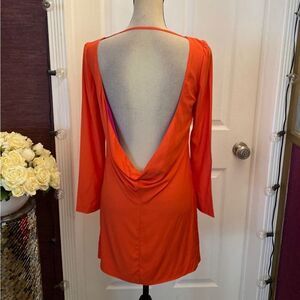 Maje Vibrant Orange Backless Dress